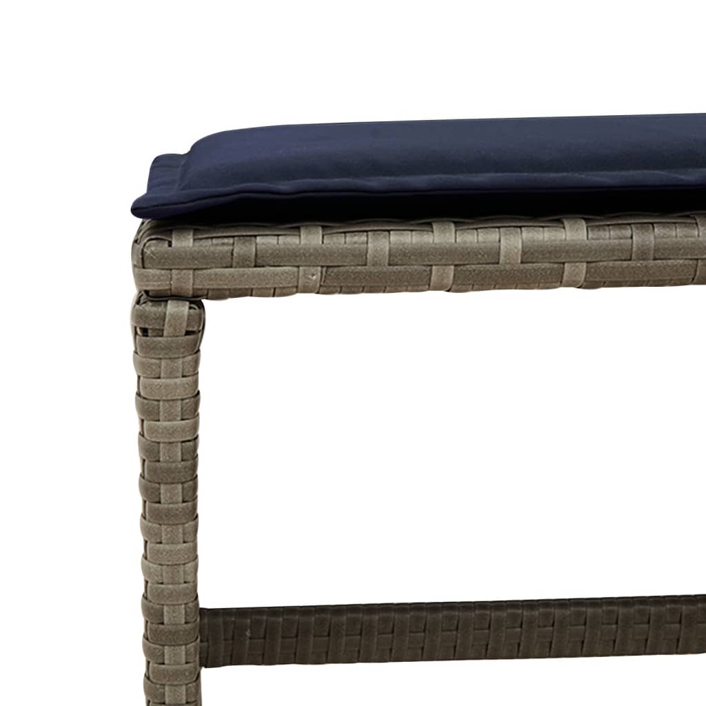 11-teiliges Garten-Ess-Set mit Kissen, grau, Polyrattan