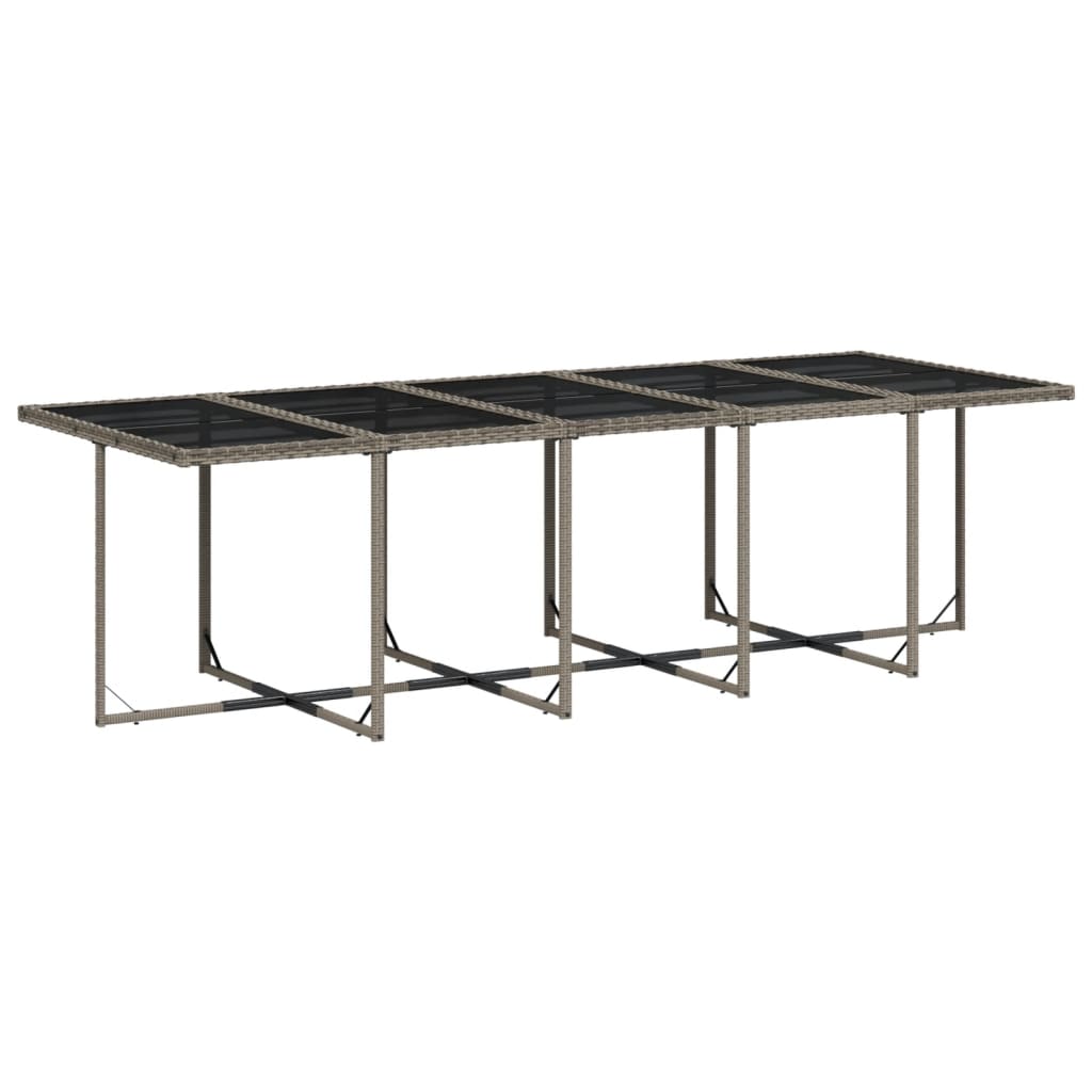 15-teiliges Garten-Ess-Set mit Kissen, grau, Polyrattan