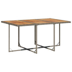 11-tlg. Garten-Essgruppe mit Kissen Grau Poly Rattan