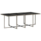 9-teiliges Garten-Ess-Set mit Kissen, grau, Polyrattan