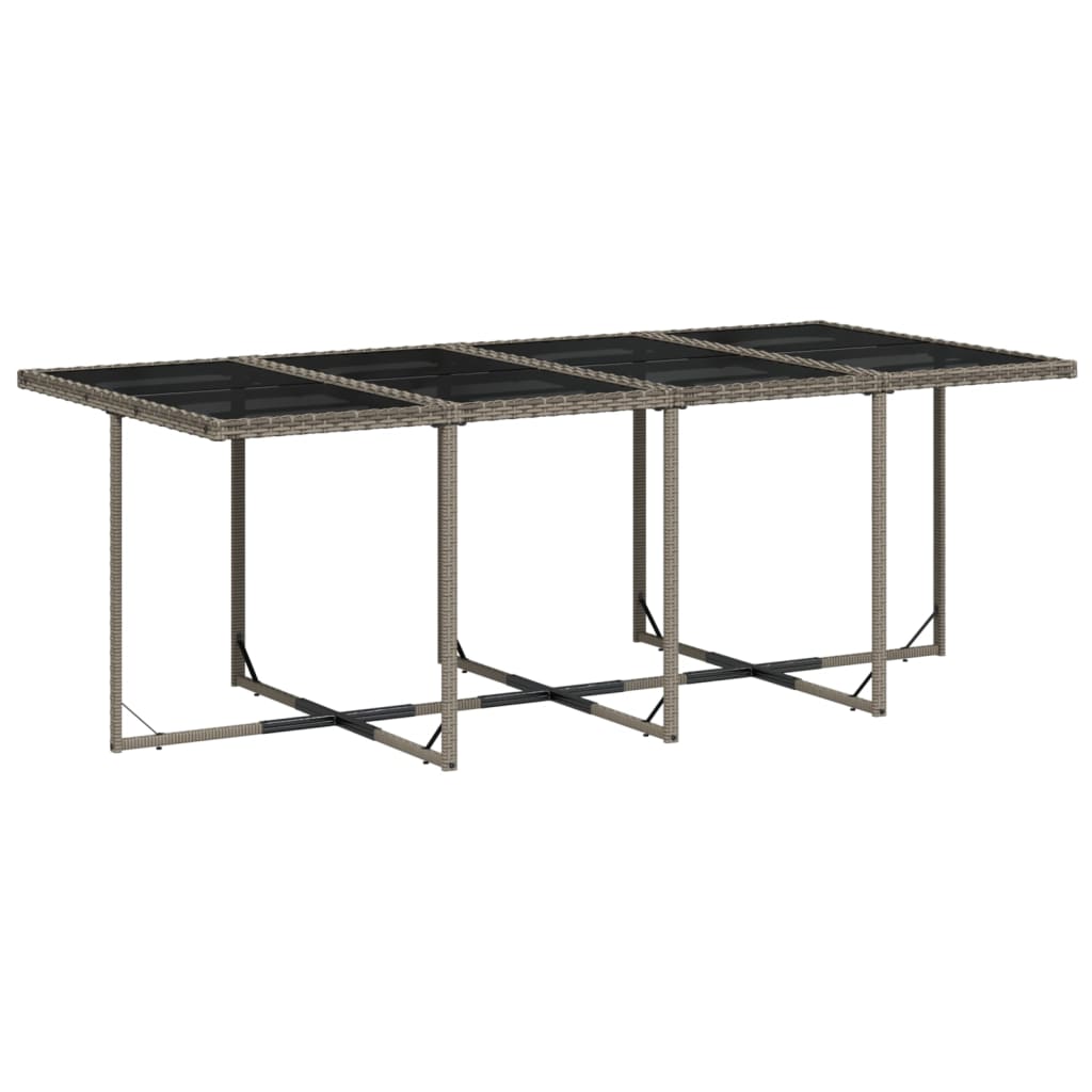 13-teiliges Garten-Ess-Set mit Kissen, grau, Polyrattan