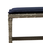 13-teiliges Garten-Ess-Set mit Kissen, grau, Polyrattan