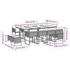 13-tlg. Garten-Essgruppe mit Kissen Beige Poly Rattan