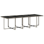 15-teiliges Garten-Ess-Set mit Kissen, grau, Polyrattan