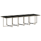 17-teiliges Garten-Ess-Set mit Kissen, grau, Polyrattan