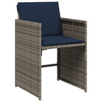 17-teiliges Garten-Ess-Set mit Kissen, grau, Polyrattan