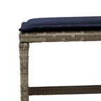 17-teiliges Garten-Ess-Set mit Kissen, grau, Polyrattan