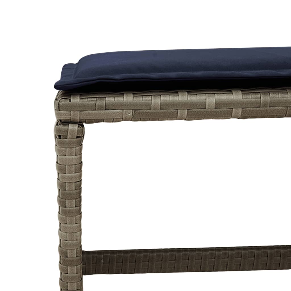 17-teiliges Garten-Ess-Set mit Kissen, grau, Polyrattan