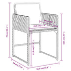 9-tlg. Garten-Essgruppe mit Kissen Schwarz Poly Rattan