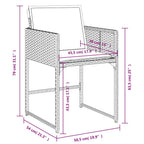 15-tlg. Garten-Essgruppe mit Kissen Hellgrau Poly Rattan