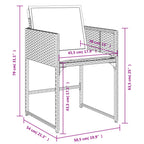 17-teiliges Garten-Ess-Set mit Kissen, grau, Polyrattan