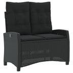 4-tlg. Garten-Essgruppe mit Kissen Schwarz Poly Rattan