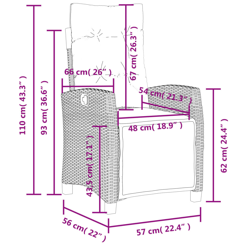 4-tlg. Garten-Essgruppe mit Kissen Grau Poly Rattan