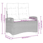 2-tlg. Garten-Essgruppe mit Kissen Beige Poly Rattan