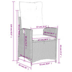 5-tlg. Garten-Essgruppe mit Kissen Beige Poly Rattan