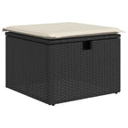 8-tlg. Garten-Sofagarnitur mit Kissen Schwarz Poly Rattan