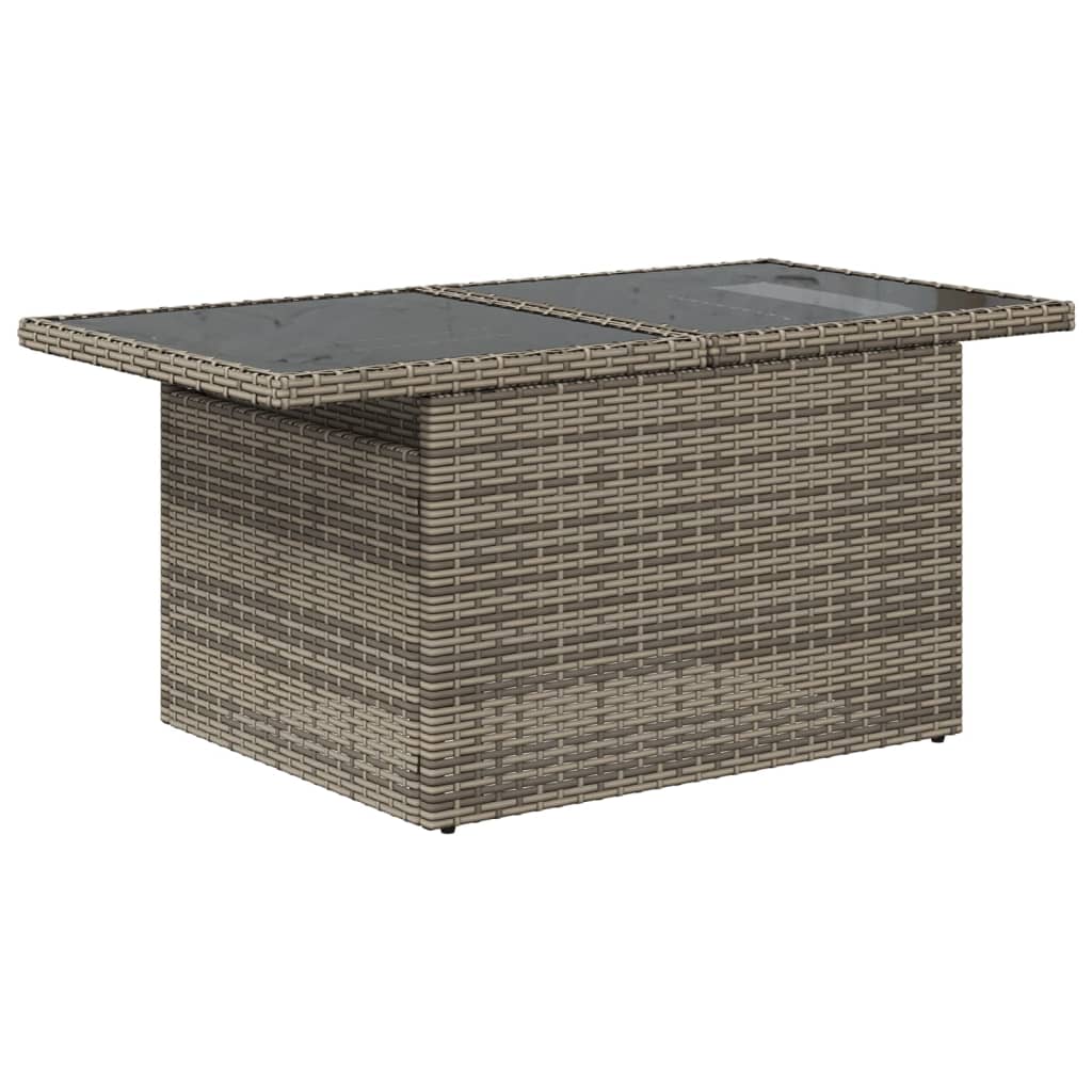 8-teiliges Gartensofa-Set mit Kissen, grau, Polyrattan