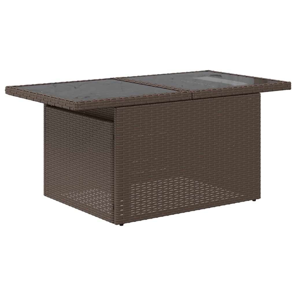 9-teiliges Gartensofa-Set mit Kissen, braun, Polyrattan