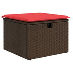 11-teiliges Gartensofa-Set mit Kissen, braun, Polyrattan
