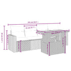 5-tlg. Garten-Sofagarnitur mit Kissen Schwarz Poly Rattan