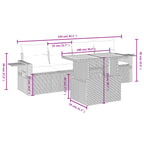 5-tlg. Garten-Sofagarnitur mit Kissen Beige Poly Rattan