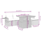 6-tlg. Garten-Sofagarnitur mit Kissen Schwarz Poly Rattan