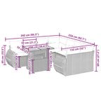 9-tlg. Garten-Sofagarnitur mit Kissen Beige Poly Rattan