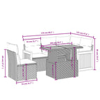 6-tlg. Garten-Sofagarnitur mit Kissen Beige Poly Rattan