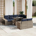 11-teiliges Gartensofa-Set mit Kissen, grau, Polyrattan