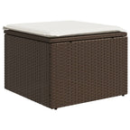 11-tlg. Garten-Sofagarnitur mit Kissen Braun Poly Rattan