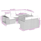 11-tlg. Garten-Sofagarnitur mit Kissen Schwarz Poly Rattan