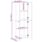 Aktenschrank Betongrau 60x32x153 cm Holzwerkstoff