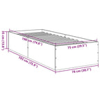 Bettgestell Schwarz 75x190 cm Holzwerkstoff