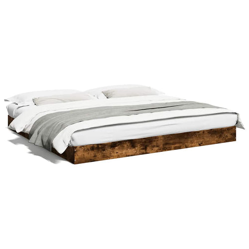 Bettgestell ohne Matratze Räuchereiche 180x200 cm Holzwerkstoff