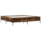 Bettgestell Räuchereiche 200x200 cm Holzwerkstoff und Metall