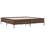 Bettgestell Braun Eichen-Optik 180x200 cm Holzwerkstoff Metall