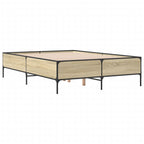 Bettgestell Sonoma-Eiche 160x200 cm Holzwerkstoff und Metall