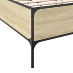 Bettgestell Sonoma-Eiche 160x200 cm Holzwerkstoff und Metall