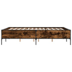 Bettgestell Räuchereiche 160x200 cm Holzwerkstoff und Metall