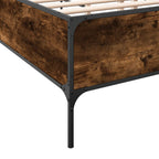 Bettgestell Räuchereiche 160x200 cm Holzwerkstoff und Metall