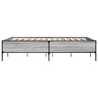 Bettgestell Grau Sonoma 160x200 cm Holzwerkstoff und Metall