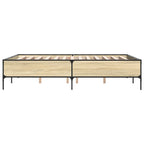 Bettgestell Sonoma-Eiche 150x200 cm Holzwerkstoff und Metall