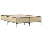 Bettgestell Sonoma-Eiche 150x200 cm Holzwerkstoff und Metall