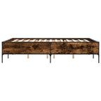 Bettgestell Räuchereiche 140x200 cm Holzwerkstoff und Metall