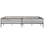 Bettgestell Grau Sonoma 140x200 cm Holzwerkstoff und Metall