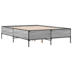 Bettgestell Grau Sonoma 120x200 cm Holzwerkstoff und Metall