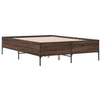 Bettgestell Braun Eichen-Optik 120x200 cm Holzwerkstoff Metall