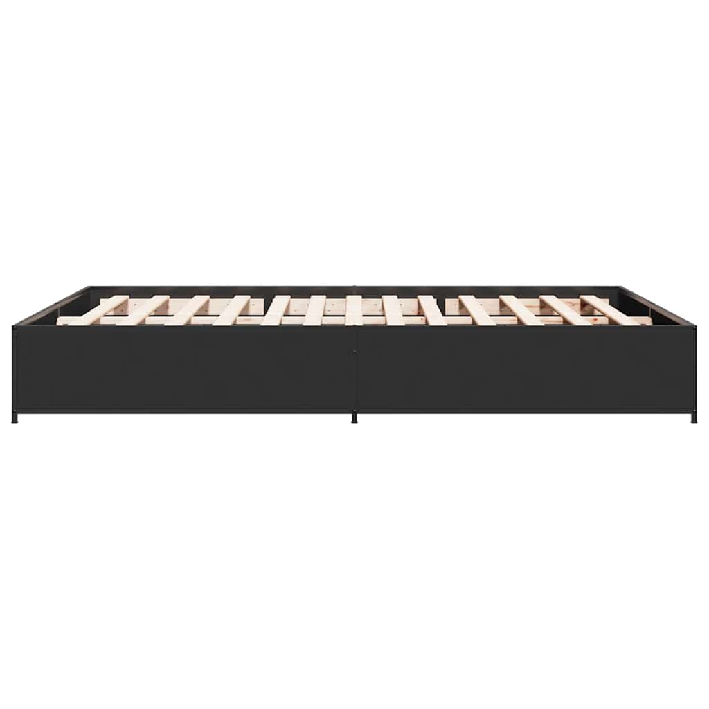 Bettgestell Schwarz 120x190 cm Holzwerkstoff und Metall