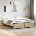 Bettgestell Sonoma-Eiche 180x200 cm Holzwerkstoff und Metall