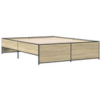 Bettgestell Sonoma-Eiche 160x200 cm Holzwerkstoff und Metall